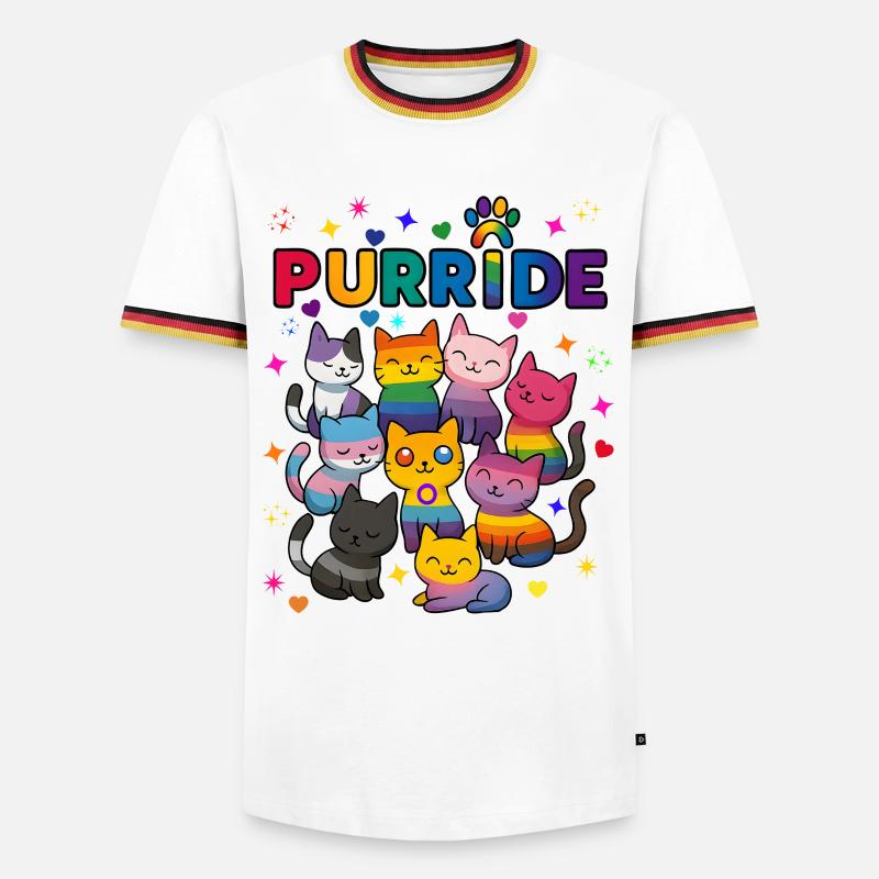 Purride Chats LGBT - T-shirt contrasté Homme - blanc/tricolore