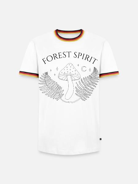 Waldgeist, Pilz und Farn - Männer Kontrast-T-Shirt - Weiß/Dreifarbig