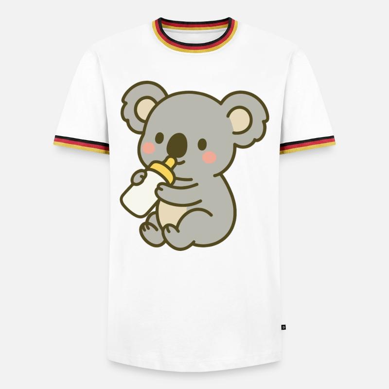 Cuddly koala with bottle - Men's Ringer Shirt - white/tricolour