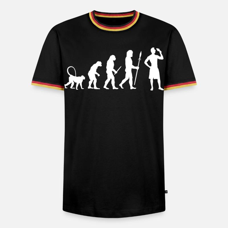 Évolution de la crème glacée - T-shirt contrasté Homme - noir/tricolore
