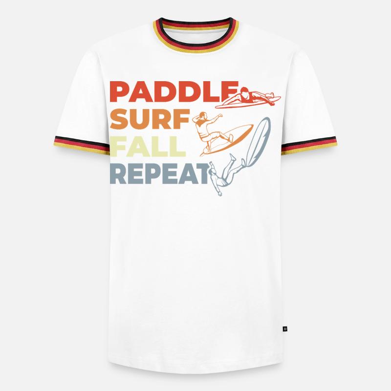 Paddle Surf Repeat - Men's Ringer Shirt - white/tricolour