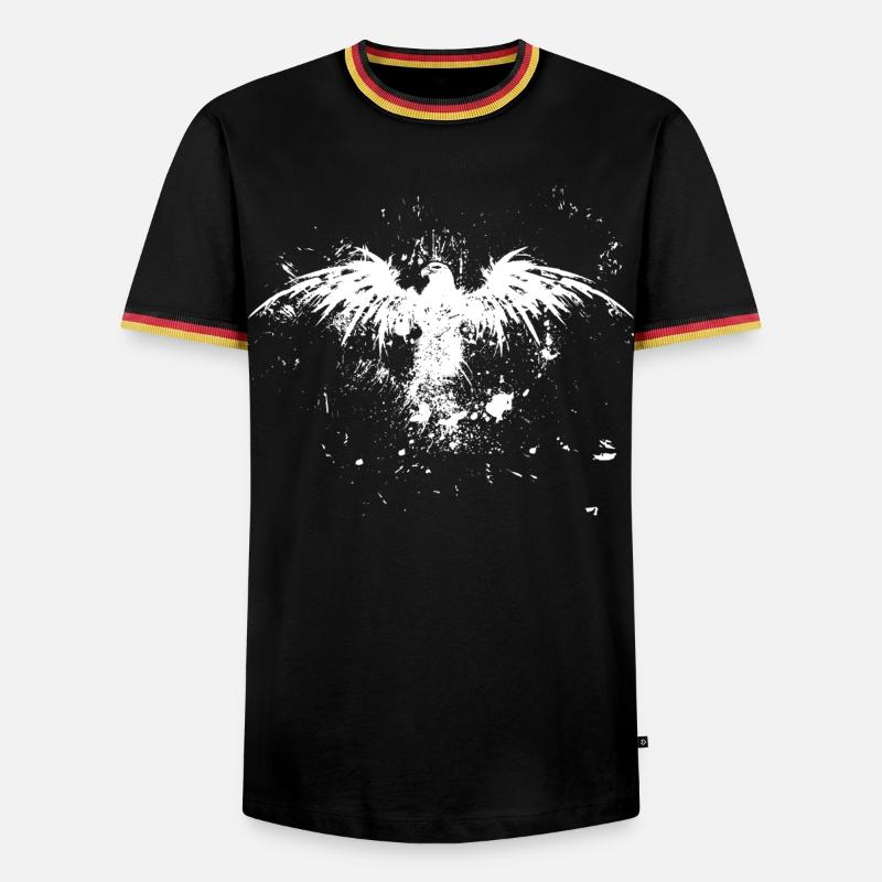 Grunge Eagle Rise - Men's Ringer Shirt - black/tricolour