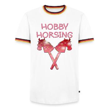 CHEVAL DE CHEVAL DE LOISIR - T-shirt contrasté Homme - blanc/tricolore - Devant - AI Model Female 172 light (172cm) & AI Model Male 185 light (185cm)
