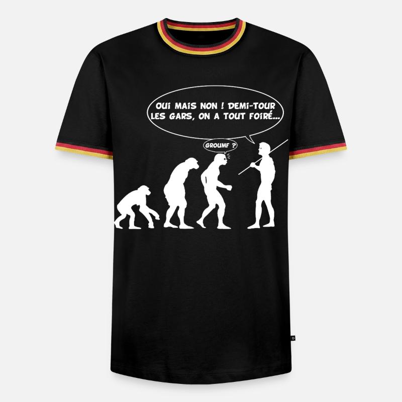 Erreur d'évolution (blanc) - T-shirt contrasté Homme - noir/tricolore