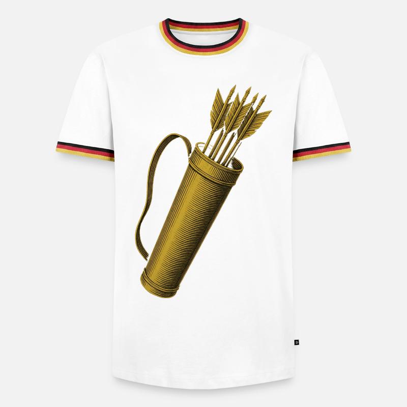 Bogenschießen Bogen Pfeil Köcher Bogenschütze - Männer Kontrast-T-Shirt - Weiß/Dreifarbig
