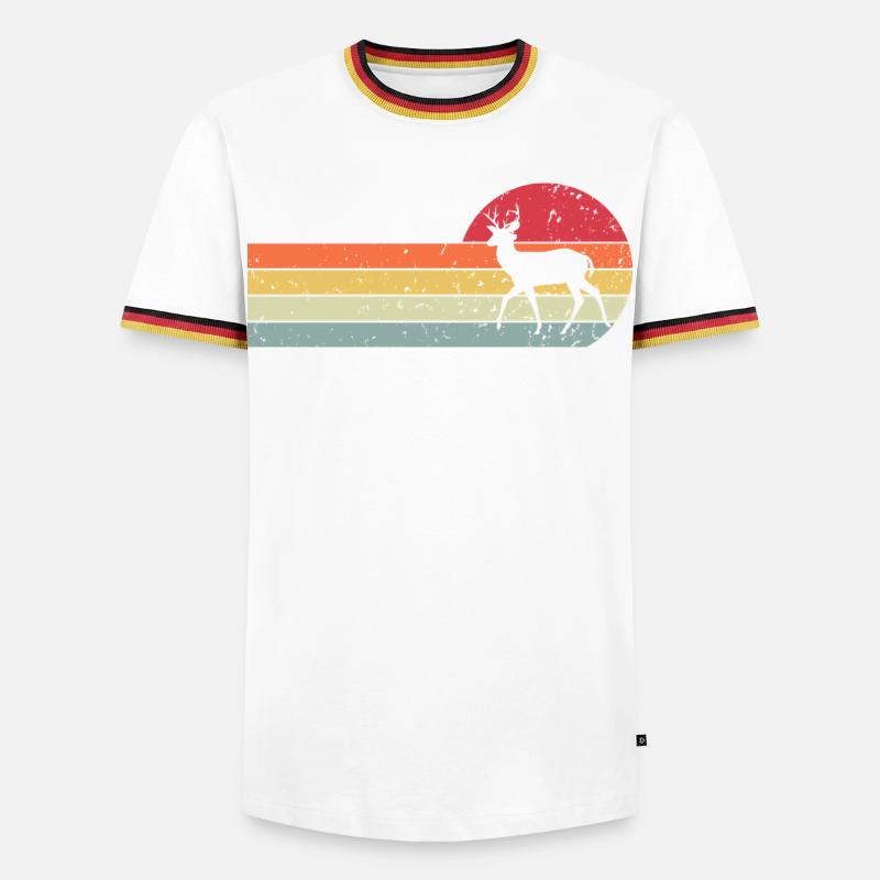 roe deer - Men's Ringer Shirt - white/tricolour