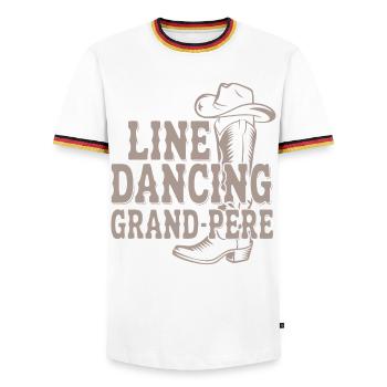 Western Cowboy Boot Design for Grandpa - Men's Ringer Shirt - white/tricolour - Front - AI Model Female 172 light (172cm) & AI Model Male 185 light (185cm)