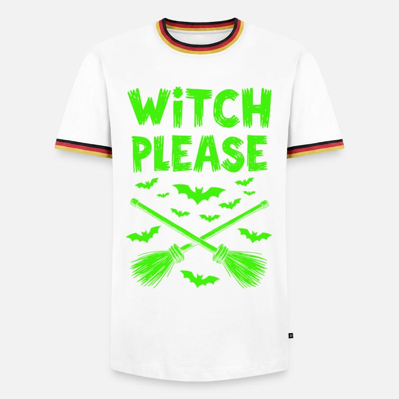 Witch Please – Halloween Witch Broom - Men's Ringer Shirt - white/tricolour