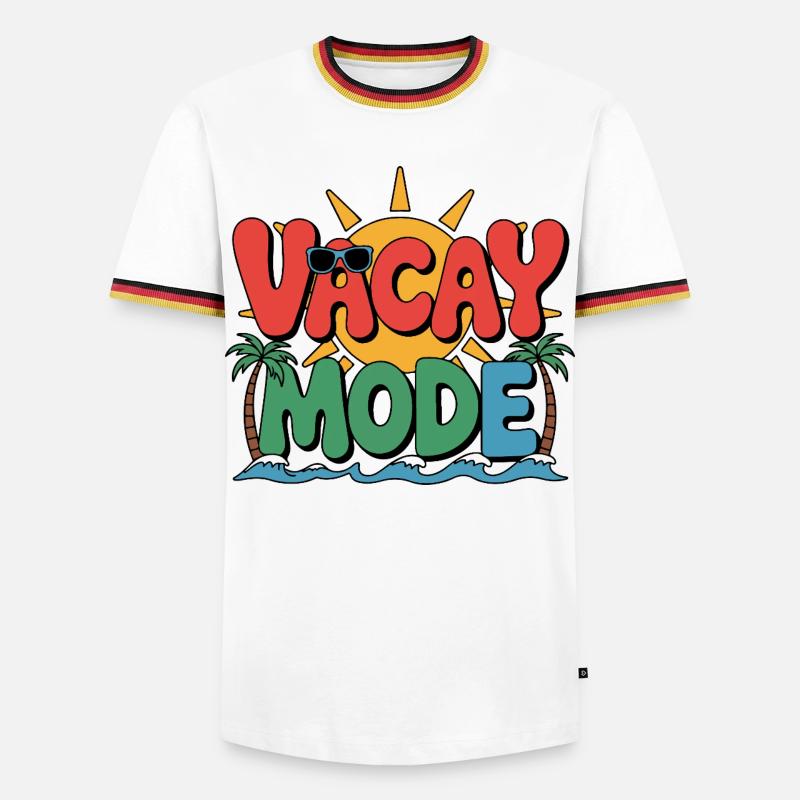 Vacay Mode - Männer Kontrast-T-Shirt - Weiß/Dreifarbig