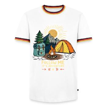 Outdoor Adventure Nature - Men's Ringer Shirt - white/tricolour - Front - AI Model Female 172 light (172cm) & AI Model Male 185 light (185cm)
