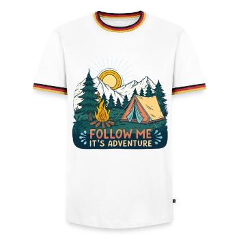 Outdoor Adventure Nature - Men's Ringer Shirt - white/tricolour - Front - AI Model Female 172 light (172cm) & AI Model Male 185 light (185cm)