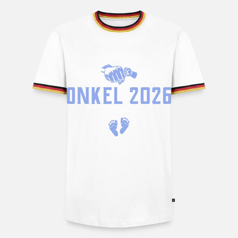 Beförderung zum Onkel 2026 loading - Männer Kontrast-T-Shirt - Weiß/Dreifarbig