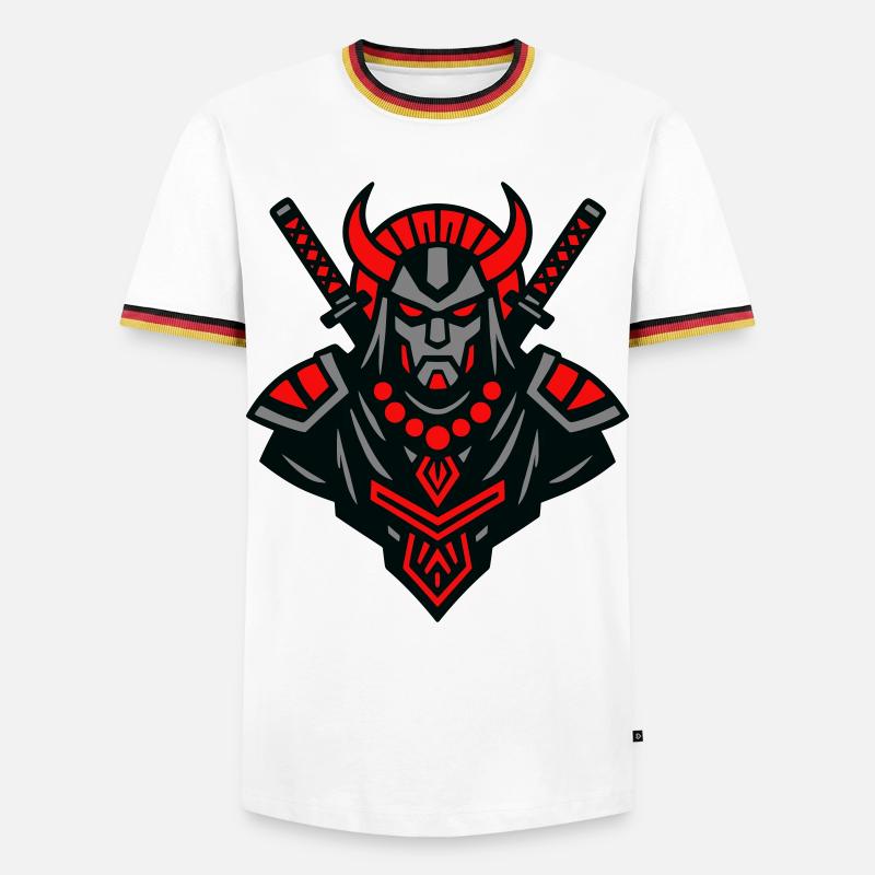 Samurai Devil Warrior - Men's Ringer Shirt - white/tricolour