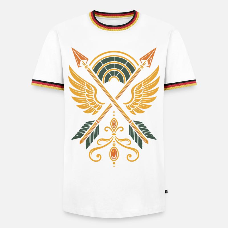Bogenschießen Ziel Bogenschütze Bogenjagd Design - Männer Kontrast-T-Shirt - Weiß/Dreifarbig