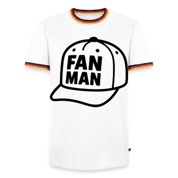 Casquette FANMAN - T-shirt contrasté Homme - blanc/tricolore - Devant - AI Model Female 172 light (172cm) & AI Model Male 185 light (185cm)