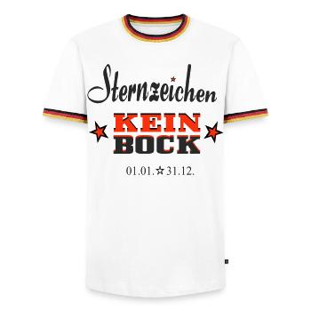 Sternchen Kein Bock Jahreskalender - Männer Kontrast-T-Shirt - Weiß/Dreifarbig - Vorne - AI Model Female 172 light (172cm) & AI Model Male 185 light (185cm)