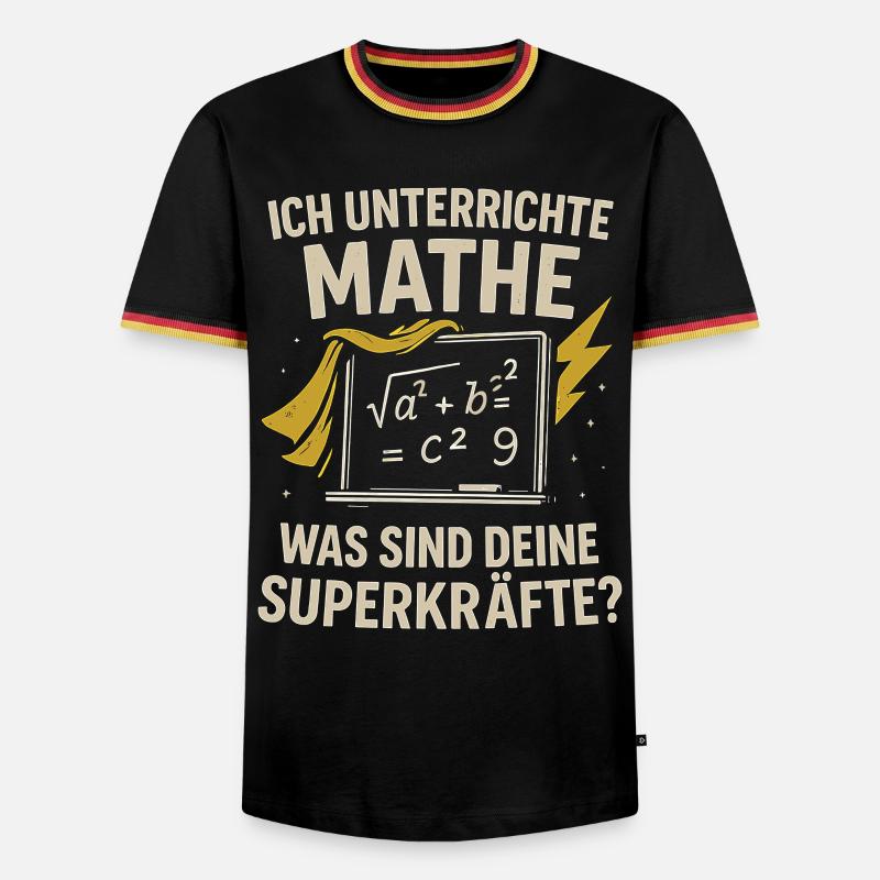 I teach math – your superpowers? - Men's Ringer Shirt - black/tricolour