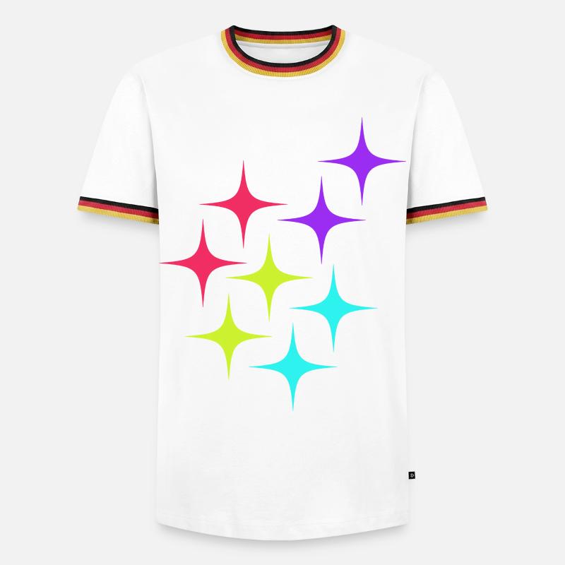 Colorful star sparkle pattern - Men's Ringer Shirt - white/tricolour