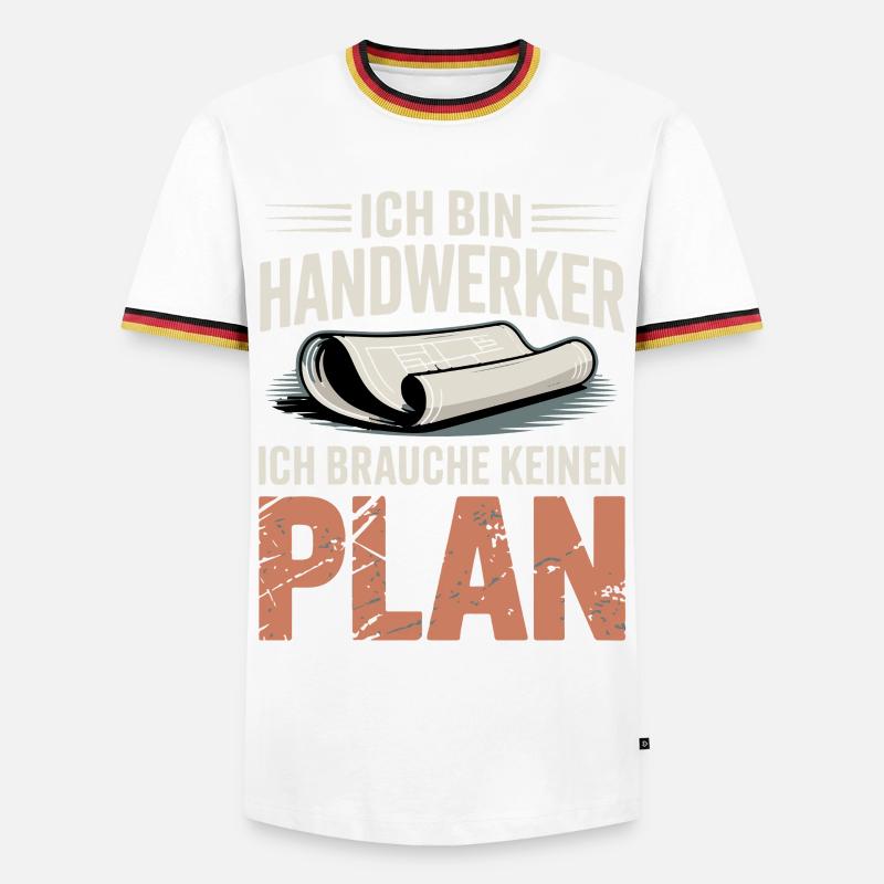 Handwerker Ohne Plan - Männer Kontrast-T-Shirt - Weiß/Dreifarbig