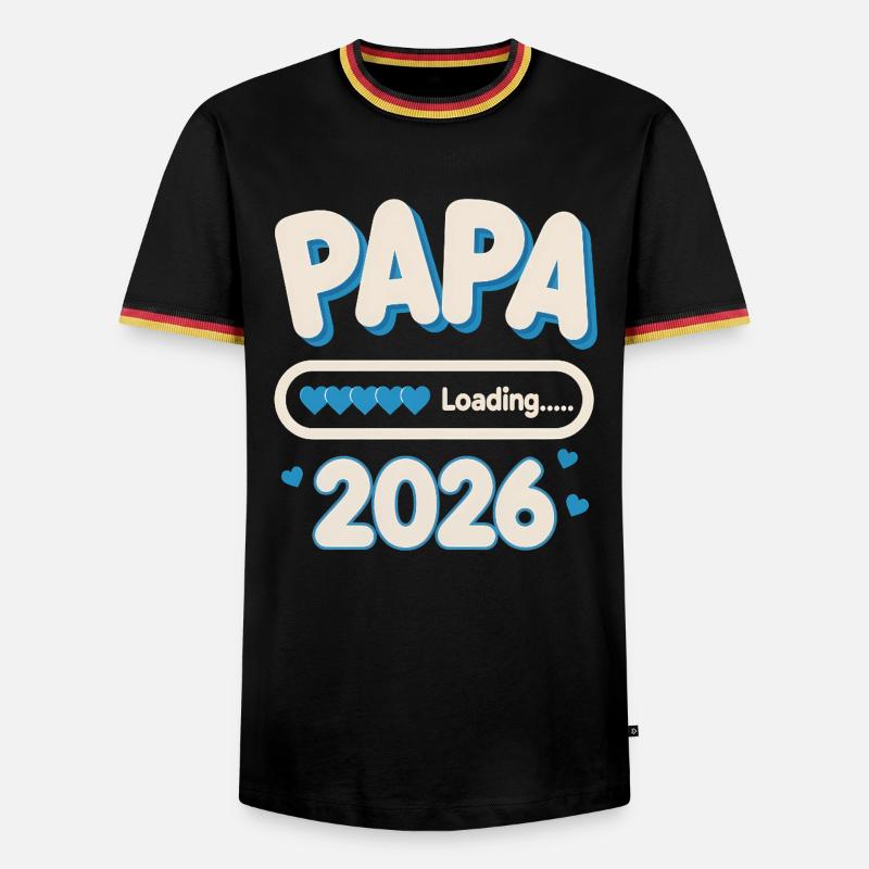 Papa Loading 2026  - Männer Kontrast-T-Shirt - Schwarz/Dreifarbig