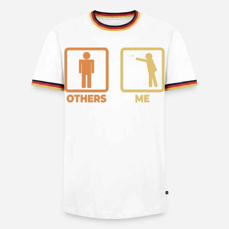 Darter stick figures - Men's Ringer Shirt - white/tricolour