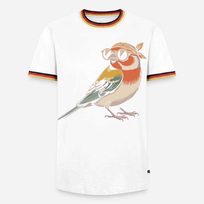 Finken - Männer Kontrast-T-Shirt - Weiß/Dreifarbig
