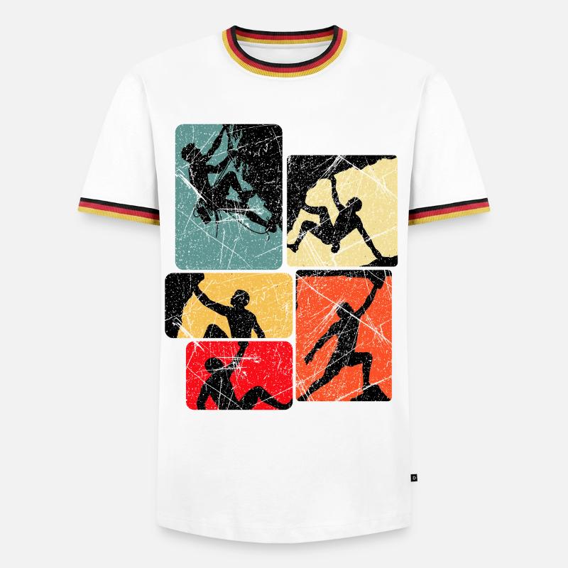 Klettern Bouldern Bergsteiger Kletterer Boulder - Männer Kontrast-T-Shirt - Weiß/Dreifarbig