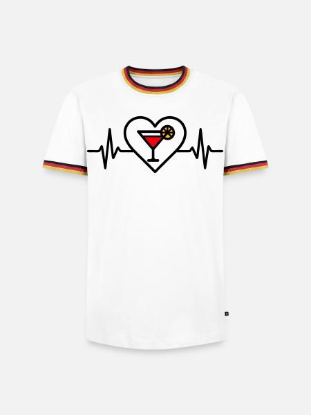 Cocktail Heart Aperitif Drink - Men's Ringer Shirt - white/tricolour