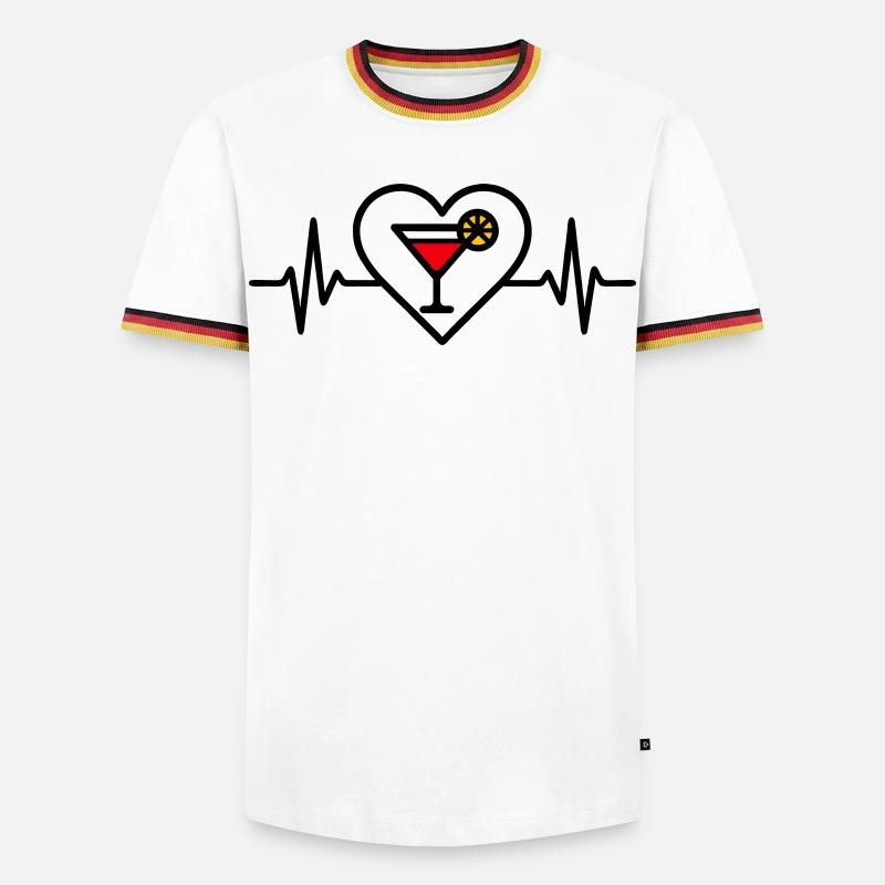 Cocktail Herz Aperitif Getränk - Männer Kontrast-T-Shirt - Weiß/Dreifarbig