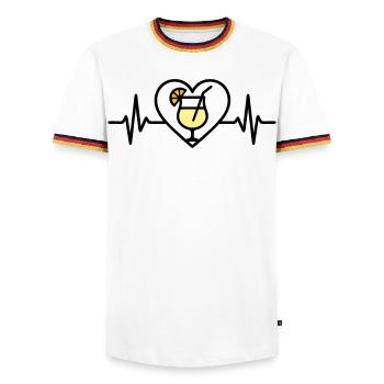 Piña Colada Cocktail Cœur Tropical - T-shirt contrasté Homme - blanc/tricolore - Devant - AI Model Female 172 light (172cm) & AI Model Male 185 light (185cm)