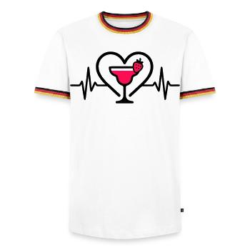 Daiquiri Cocktail Cœur Fraise - T-shirt contrasté Homme - blanc/tricolore - Devant - AI Model Female 172 light (172cm) & AI Model Male 185 light (185cm)
