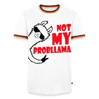 Lama Cool Lunettes de Soleil Pas Ma Main De Paix Problama - T-shirt contrasté Homme - blanc/tricolore - Devant - AI Model Female 172 light (172cm) & AI Model Male 185 light (185cm)