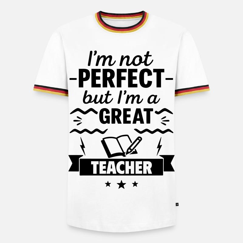 Nicht perfekt aber ein super Lehrer - Männer Kontrast-T-Shirt - Weiß/Dreifarbig