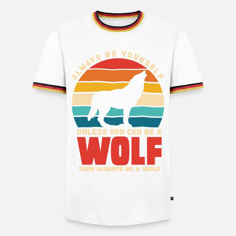 Wolfsruf: Sei Immer Du Selbst - Männer Kontrast-T-Shirt - Weiß/Dreifarbig