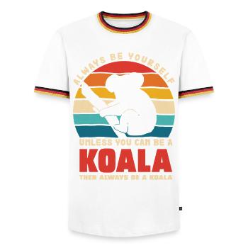Koala Motto Retro Sunset - Men's Ringer Shirt - white/tricolour - Front - AI Model Female 172 light (172cm) & AI Model Male 185 light (185cm)