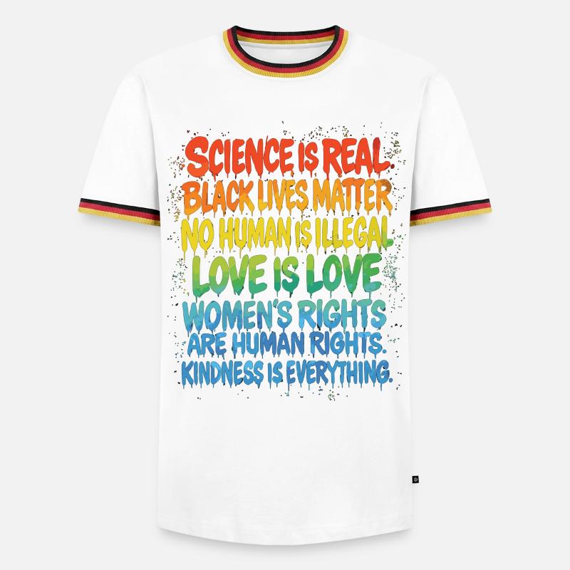 Rainbow Statement – Human Rights Pride - Men's Ringer Shirt - white/tricolour