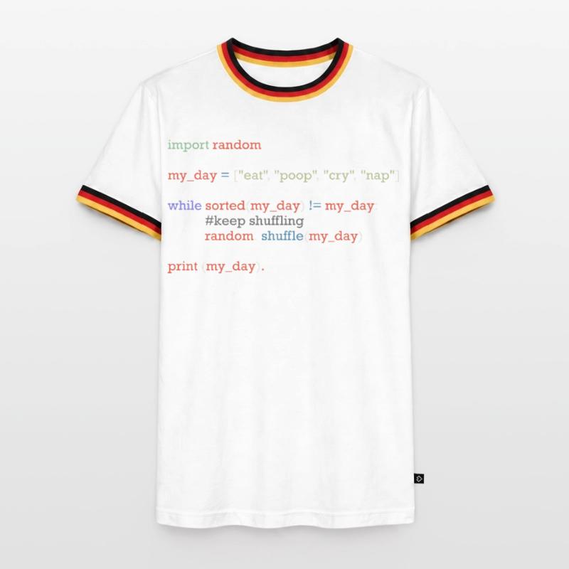 Lustiger Python-Code über den Alltag, Baby Männer Kontrast-T-Shirt