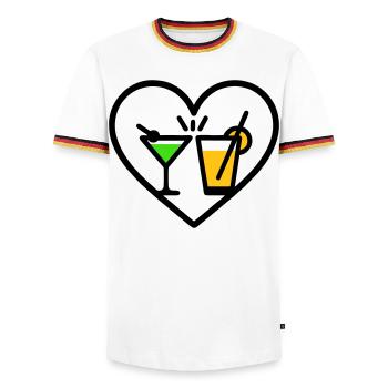 Cocktails Heart Summer Party Beach Gift - Men's Ringer Shirt - white/tricolour - Front - AI Model Female 172 light (172cm) & AI Model Male 185 light (185cm)