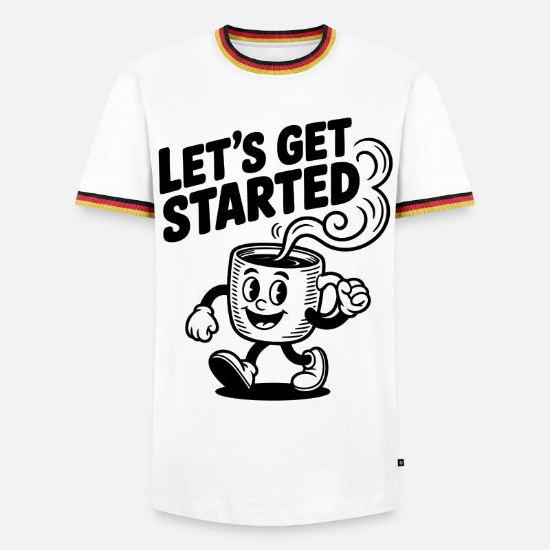 Let's Get Started Coffee Mug - Men's Ringer Shirt - white/tricolour