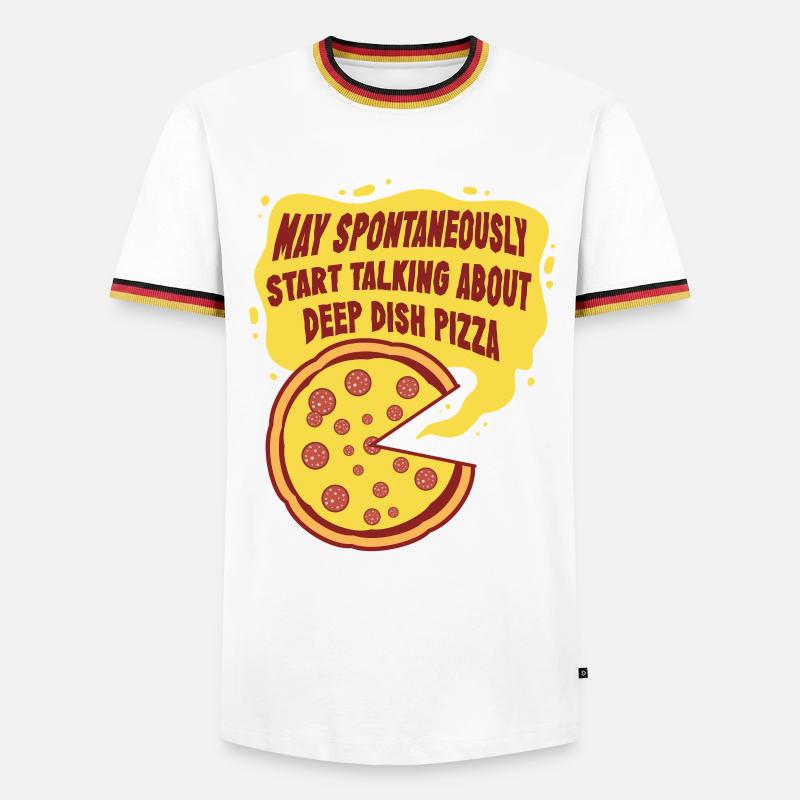 Deep Dish Pizza Chicargo - Männer Kontrast-T-Shirt - Weiß/Dreifarbig