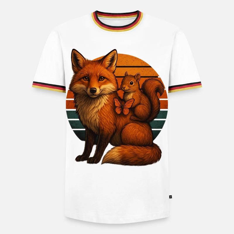 Fox Squirrel Retro Animal Lovers - Men's Ringer Shirt - white/tricolour