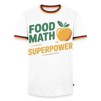 Professional Nutritionist Precise Calculation  - Men's Ringer Shirt - white/tricolour - Front - AI Model Female 172 light (172cm) & AI Model Male 185 light (185cm)