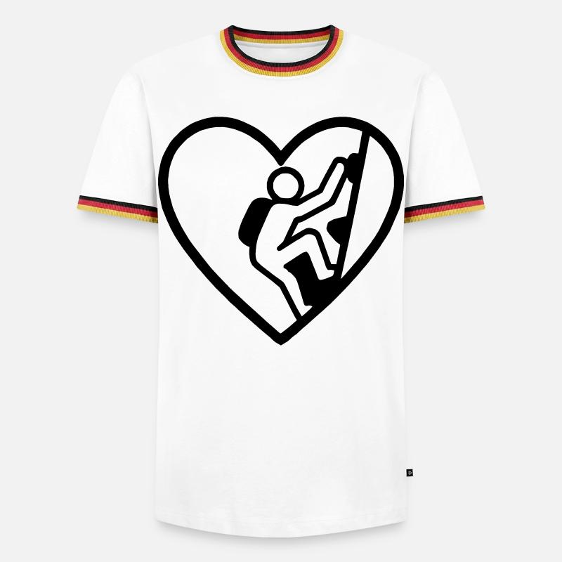Herzklettern – Vertikale Leidenschaft - Männer Kontrast-T-Shirt - Weiß/Dreifarbig