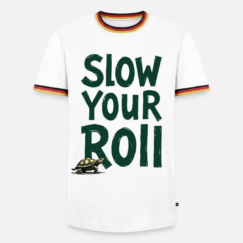Slow Your Roll Turtle Saying - Men's Ringer Shirt - white/tricolour