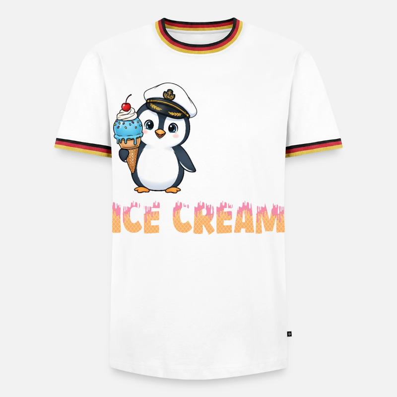 Penguin Captain Tee - Men's Ringer Shirt - white/tricolour