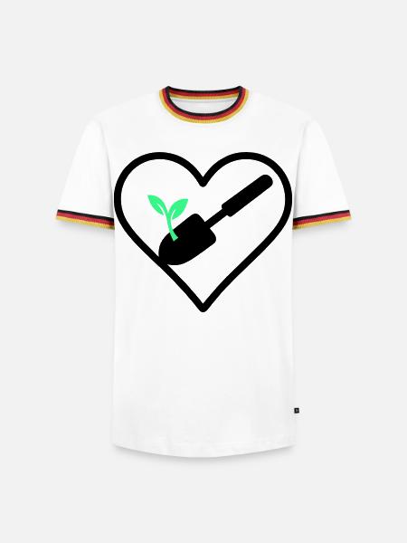 Gardening Heart – Green Passion - Men's Ringer Shirt - white/tricolour