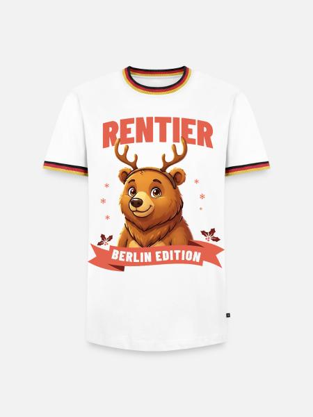 Berlin Bear Christmas Reindeer - Men's Ringer Shirt - white/tricolour