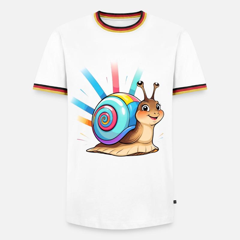 Regenbogen-Schnecke Farbexplosion - Männer Kontrast-T-Shirt - Weiß/Dreifarbig