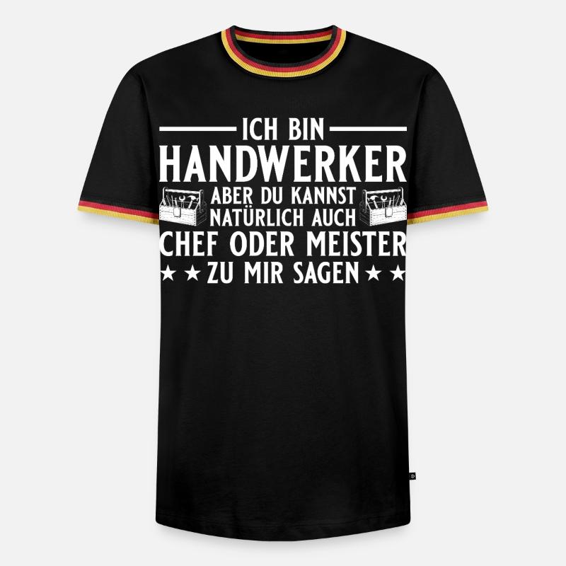 Chef oder Meister - Handwerker Geschenk - Männer Kontrast-T-Shirt - Schwarz/Dreifarbig