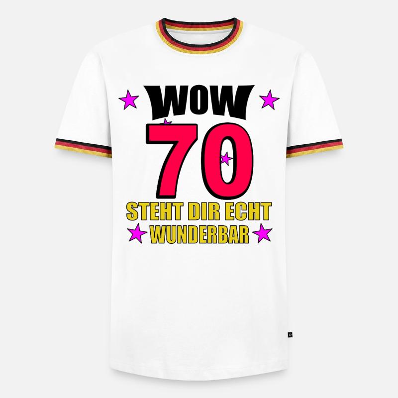 70er Jubiläum Steht Dir Wunderbar - Männer Kontrast-T-Shirt - Weiß/Dreifarbig